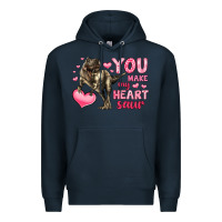 Navy you make my heart saur Premium Hoodie - LillyAllenDesigns