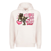Pale Pink you make my heart saur Premium Hoodie - LillyAllenDesigns