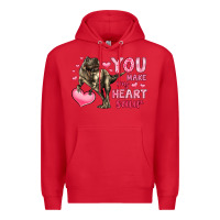 Red you make my heart saur Premium Hoodie - LillyAllenDesigns