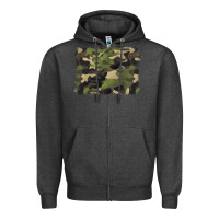 Charcoal Heather camouflage background Zipper Hoodie - BarkalooDesign