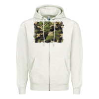 Oatmeal Heather camouflage background Zipper Hoodie - BarkalooDesign
