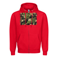Red camouflage background Zipper Hoodie - BarkalooDesign