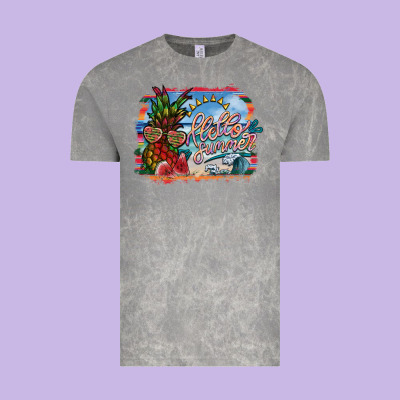 Hello Summer Vintage Tee Designed By Sublimationcraftshop