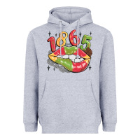 Heather Grey 1865 juneteenth lips Heavyweight Hoodie - MaliasSmallBusiness