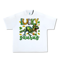 White Lucky saurus st.patricks day Urban Heavy Tee - Neo Western