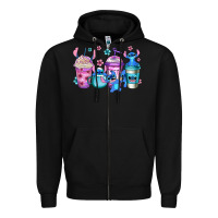 Black stitch coffee Zipper Hoodie - Jasminsmagicworld