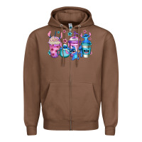 Chestnut stitch coffee Zipper Hoodie - Jasminsmagicworld