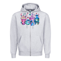 Heather Grey stitch coffee Zipper Hoodie - Jasminsmagicworld