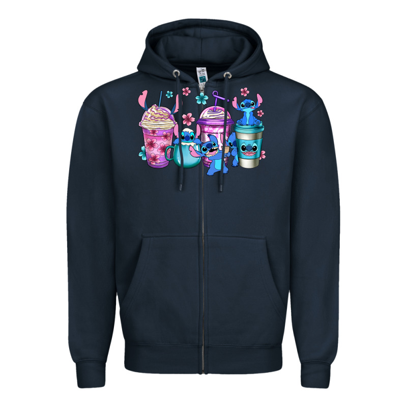 Stitch Coffee Zipper Hoodie by Jasminsmagicworld | Teevron