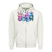 Oatmeal Heather stitch coffee Zipper Hoodie - Jasminsmagicworld