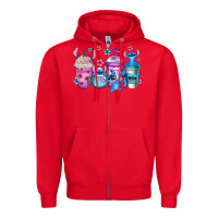 Red stitch coffee Zipper Hoodie - Jasminsmagicworld