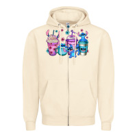 Sandshell stitch coffee Zipper Hoodie - Jasminsmagicworld
