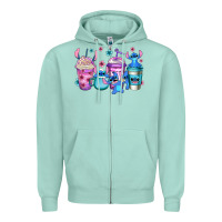 Seafoam stitch coffee Zipper Hoodie - Jasminsmagicworld