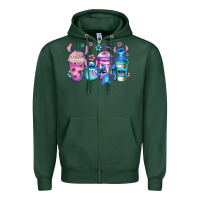 Sports Green stitch coffee Zipper Hoodie - Jasminsmagicworld