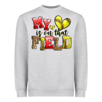 Heather Grey my heart is on that field softball Heavyweight Sweatshirt - Zillion Design Studio
