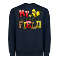Navy my heart is on that field softball Heavyweight Sweatshirt - Zillion Design Studio