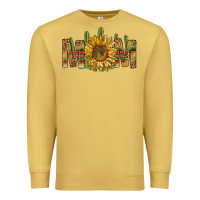 Antique Gold western mom with sunflower Premium Sweatshirt - NancyCooperArtShop