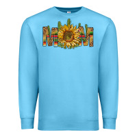 Ocean Blue western mom with sunflower Premium Sweatshirt - NancyCooperArtShop