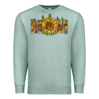 Seafoam western mom with sunflower Premium Sweatshirt - NancyCooperArtShop