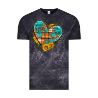 Cloud Black fall pattern heart with sunflower Vintage Tee - HRA Design Shop