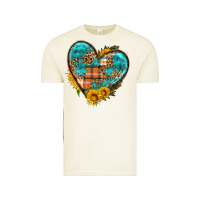 Vintage Arctic fall pattern heart with sunflower Vintage Tee - HRA Design Shop