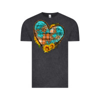Vintage Black fall pattern heart with sunflower Vintage Tee - HRA Design Shop