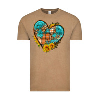 Vintage Coffee fall pattern heart with sunflower Vintage Tee - HRA Design Shop