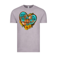 Vintage Zinc fall pattern heart with sunflower Vintage Tee - HRA Design Shop