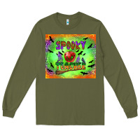 Army Green spooky teacher Long Sleeve Tee - BundleAndBundleShop