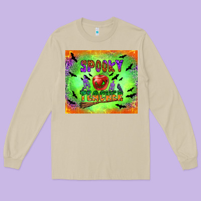 Spooky Teacher Long Sleeve Tee Designed By Bundleandbundleshop