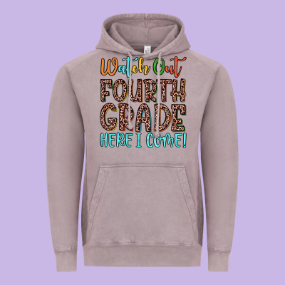 Watch Out Fourth Grade Here I Come! Vintage Hoodie Designed By Jahusdesignshop