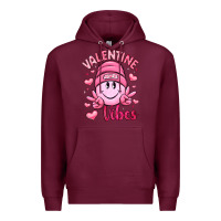 Burgundy valentine vibes Premium Hoodie - LillyAllenDesigns