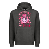 Charcoal Heather valentine vibes Premium Hoodie - LillyAllenDesigns
