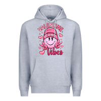 Heather Grey valentine vibes Premium Hoodie - LillyAllenDesigns