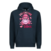 Navy valentine vibes Premium Hoodie - LillyAllenDesigns