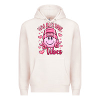 Pale Pink valentine vibes Premium Hoodie - LillyAllenDesigns