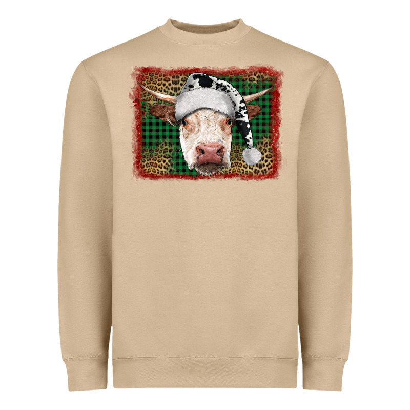 Christmas Cow With Background Heavyweight Sweatshirt by RanaPortraitStore | Teevron