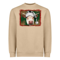 Mushroom christmas cow with background Heavyweight Sweatshirt - RanaPortraitStore