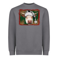 Storm christmas cow with background Heavyweight Sweatshirt - RanaPortraitStore