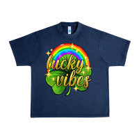 Navy Lucky vibes st. patricks day Urban Heavy Tee - Neo Western