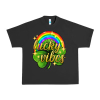 Pigment Black Lucky vibes st. patricks day Urban Heavy Tee - Neo Western