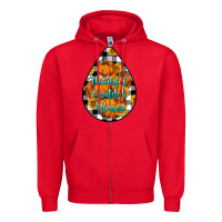 Red Thankful Grateful Blessed Zipper Hoodie - LillyAllenDesigns