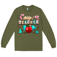Army Green teacher mom Long Sleeve Tee - AdoDesignShop