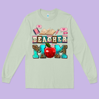 Teacher Mom Long Sleeve Tee Designed By Adodesignshop