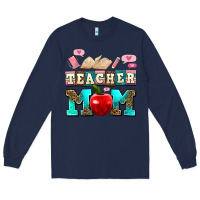 Navy teacher mom Long Sleeve Tee - AdoDesignShop