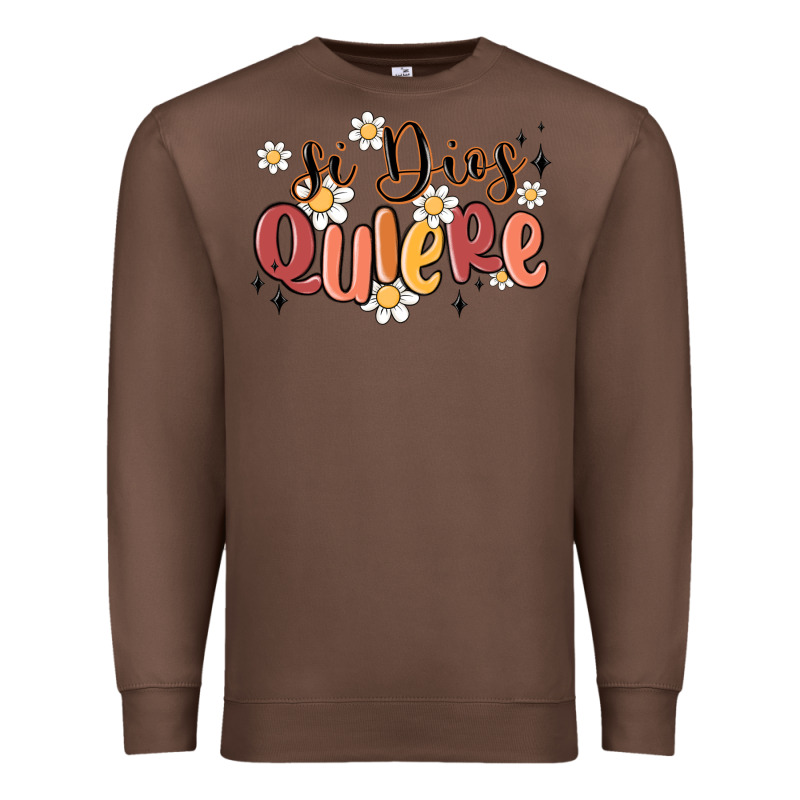 Si Dios Quiere Premium Sweatshirt by MaliasSmallBusiness | Teevron