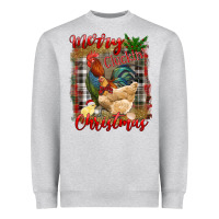 Heather Grey merry cluckin' christmas Heavyweight Sweatshirt - RanaPortraitStore