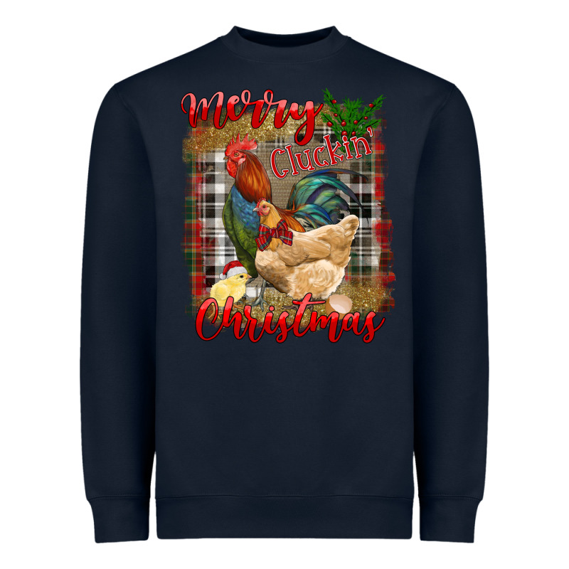 Merry Cluckin' Christmas Heavyweight Sweatshirt by RanaPortraitStore | Teevron
