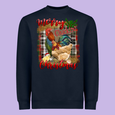 Merry Cluckin' Christmas Heavyweight Sweatshirt Designed By Ranaportraitstore