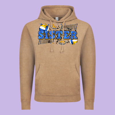 Sister Volleyball Vintage Hoodie Designed By Zillion Design Studio